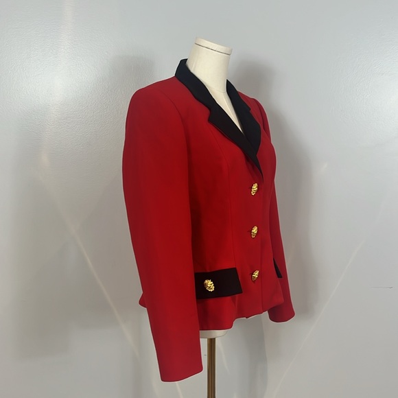 Wayne Clark Vintage Red and Black Wool Blazer - Picture 8 of 16